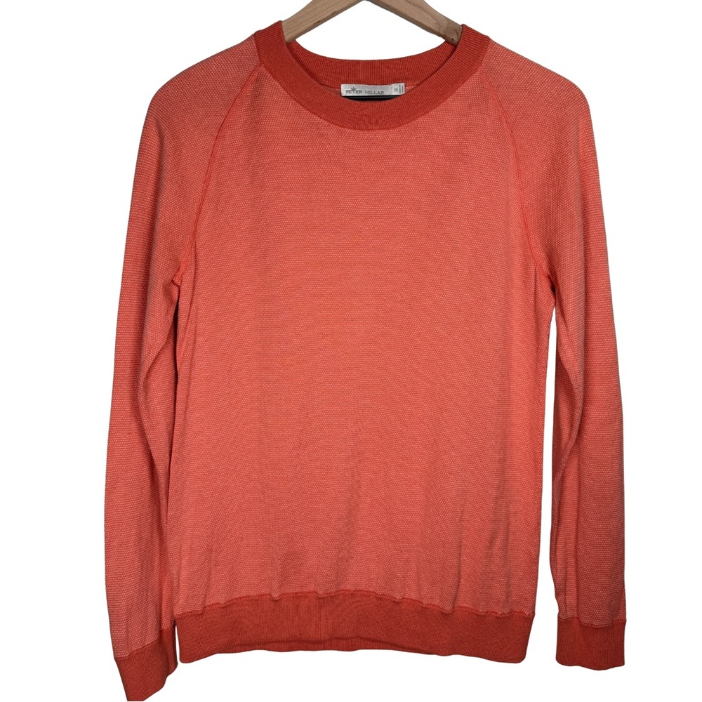 Peter Millar Coral Sweater Mens Medium Silk Cashmere Cotton Crewneck